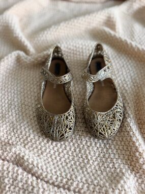 Melissa + Campana Gold & Silver Glitter Flats | Size 11